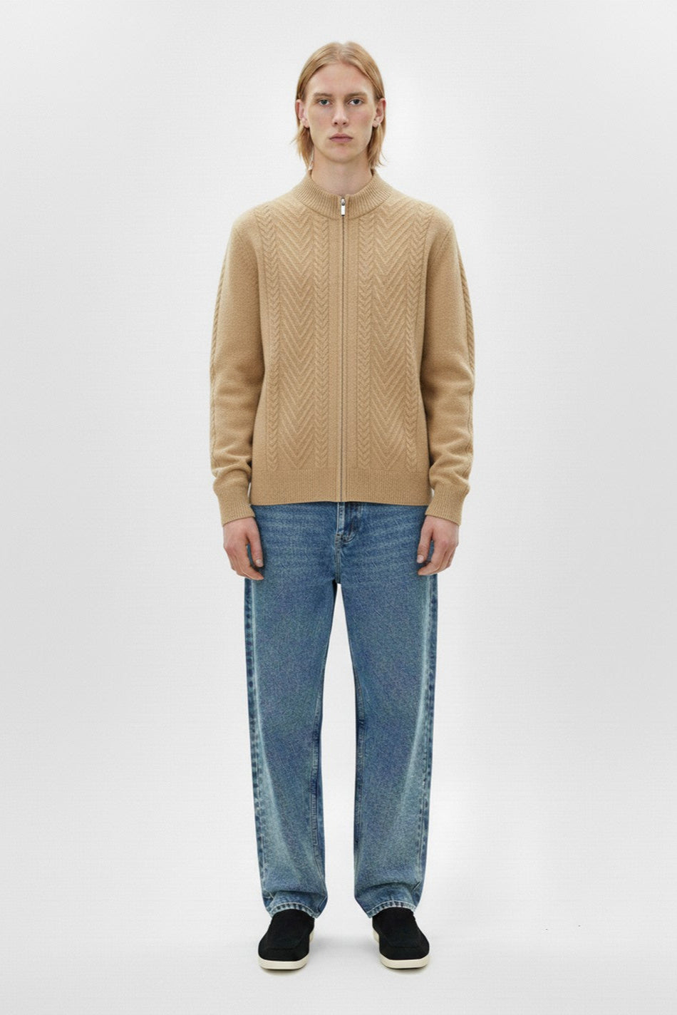 Cashmere Zip Cardigan