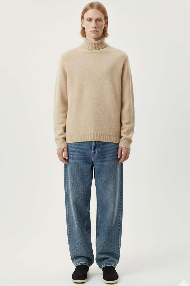 Cashmere High Neck Knit Sweater