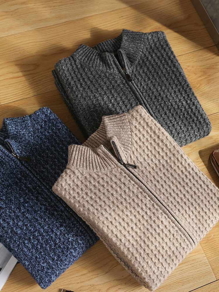 Wool Zip Up Cardigan