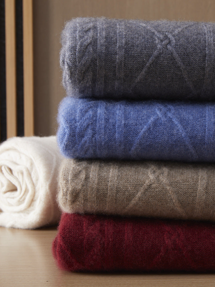 Cashmere Diamond Knit Turtleneck