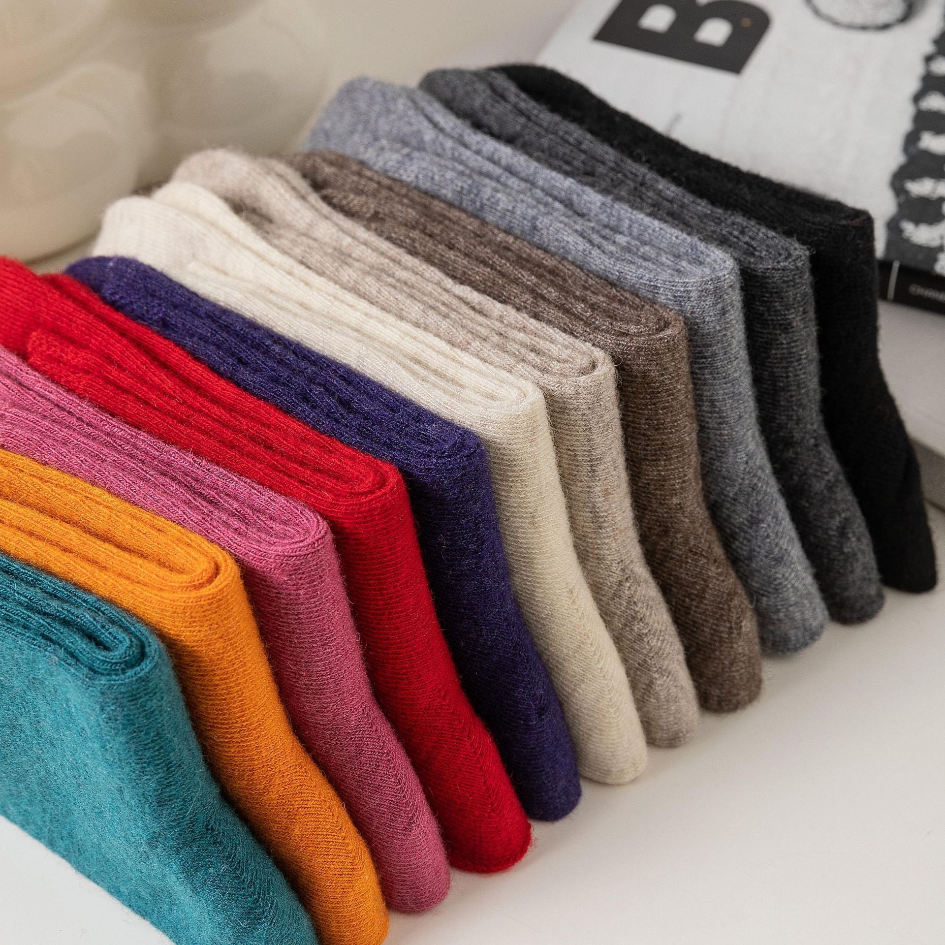 Cashmere Knit Warm Crew Socks