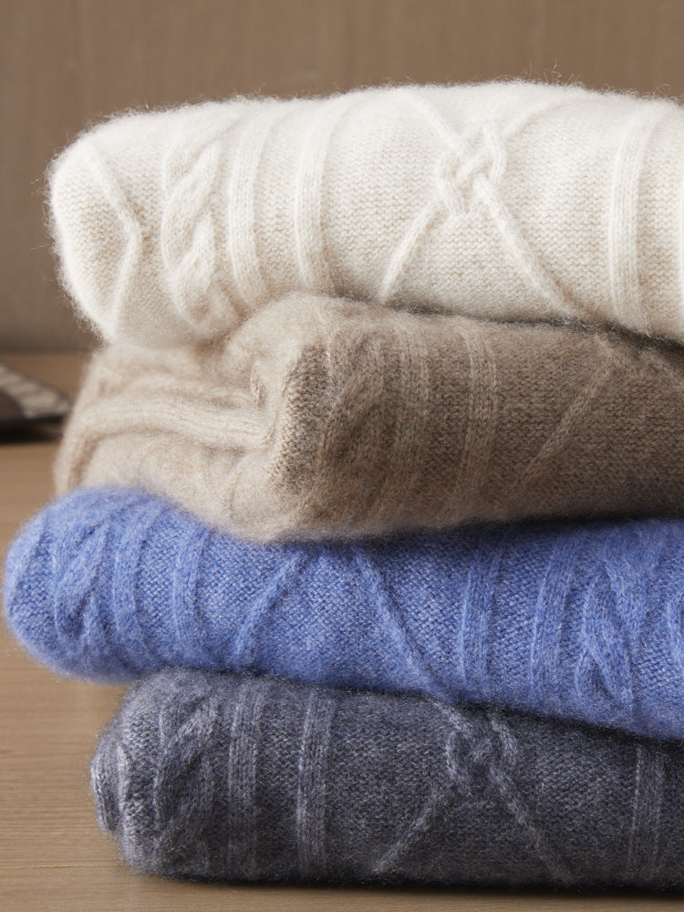 Cashmere Diamond Knit Turtleneck