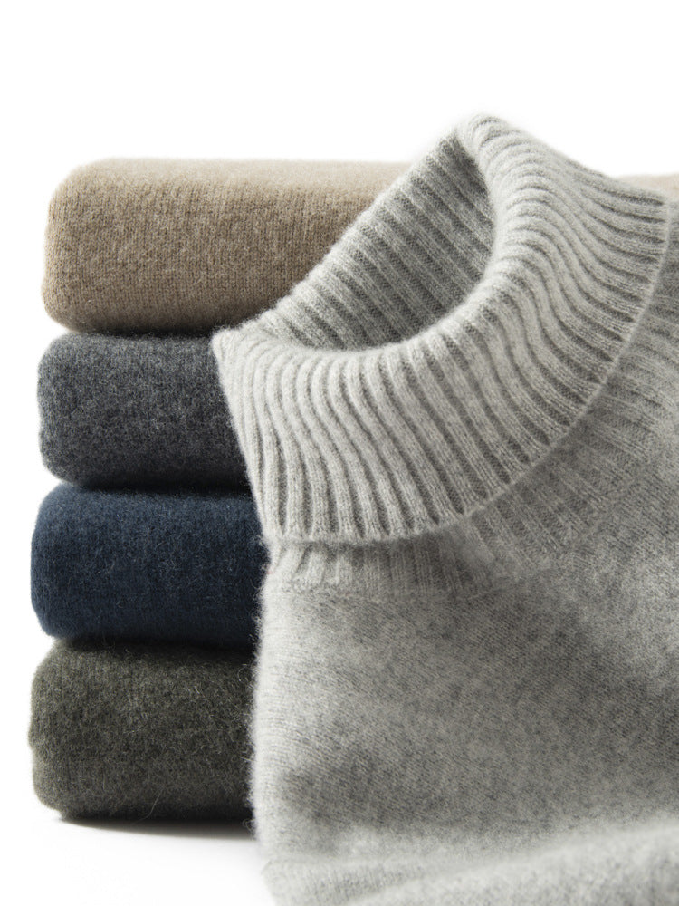 Cashmere High Neck Knit Sweater