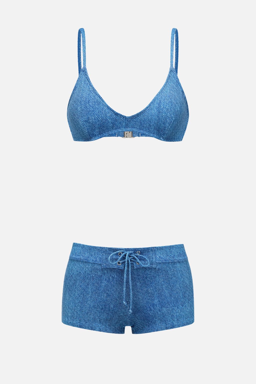 Denim-Effect Swim Set