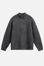 Ribbed Quarter Zip Sweater