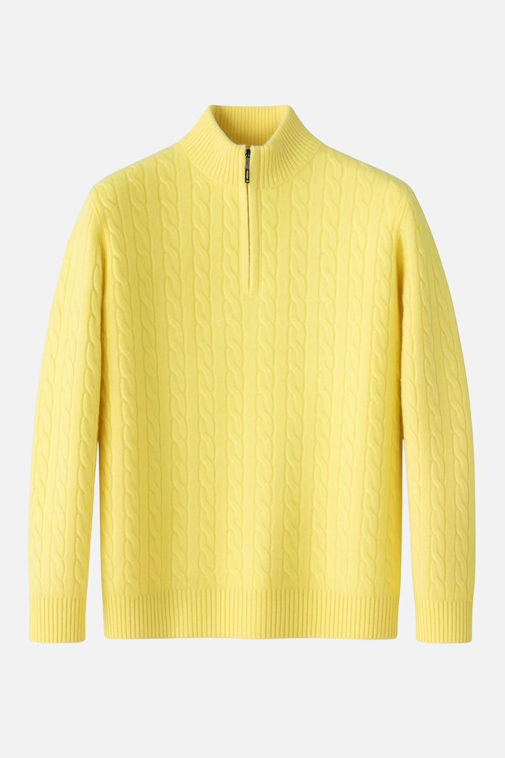 Wool Half-Zip Cable Sweater