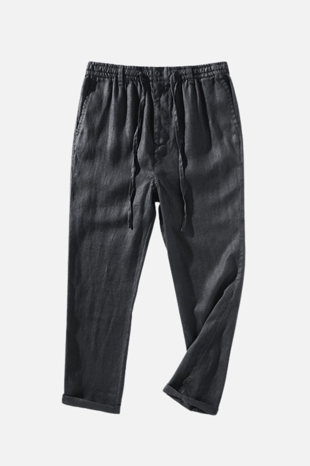 Relaxed Linen Drawstring Trousers