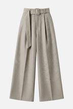 LAB Pleated Belt Wool Trousers