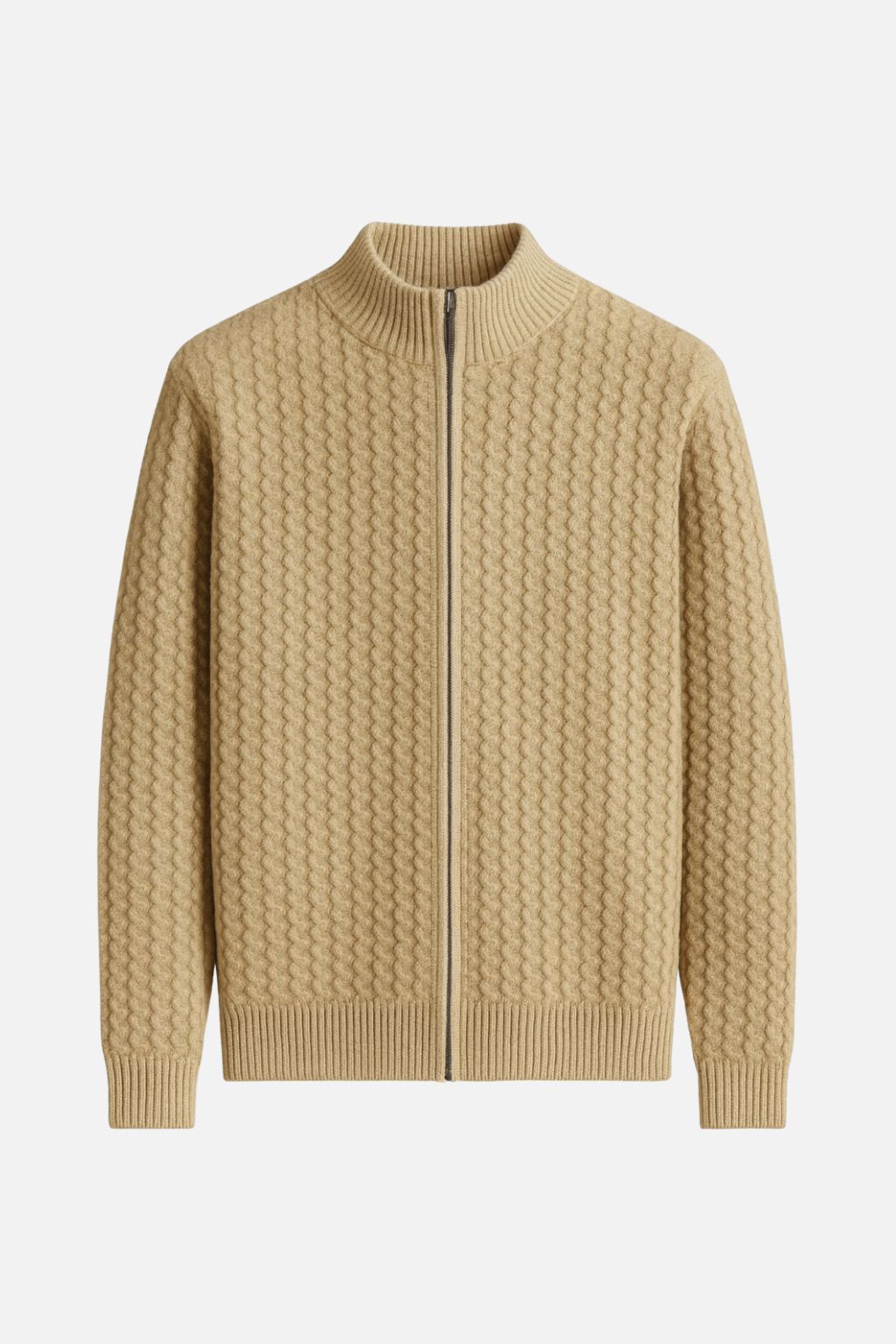 Wool Zip Up Cardigan