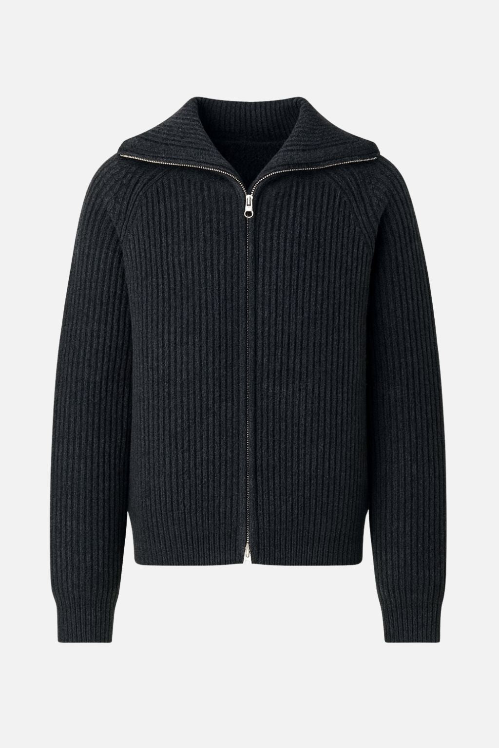Wool Zip Up Cardigan