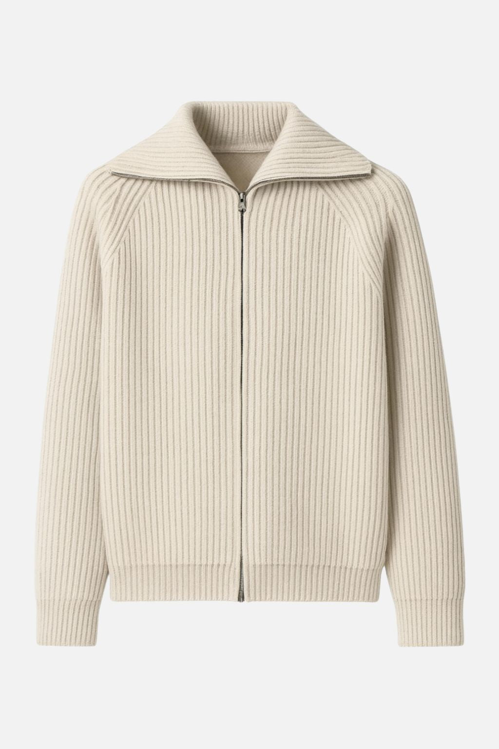 Wool Zip Up Cardigan