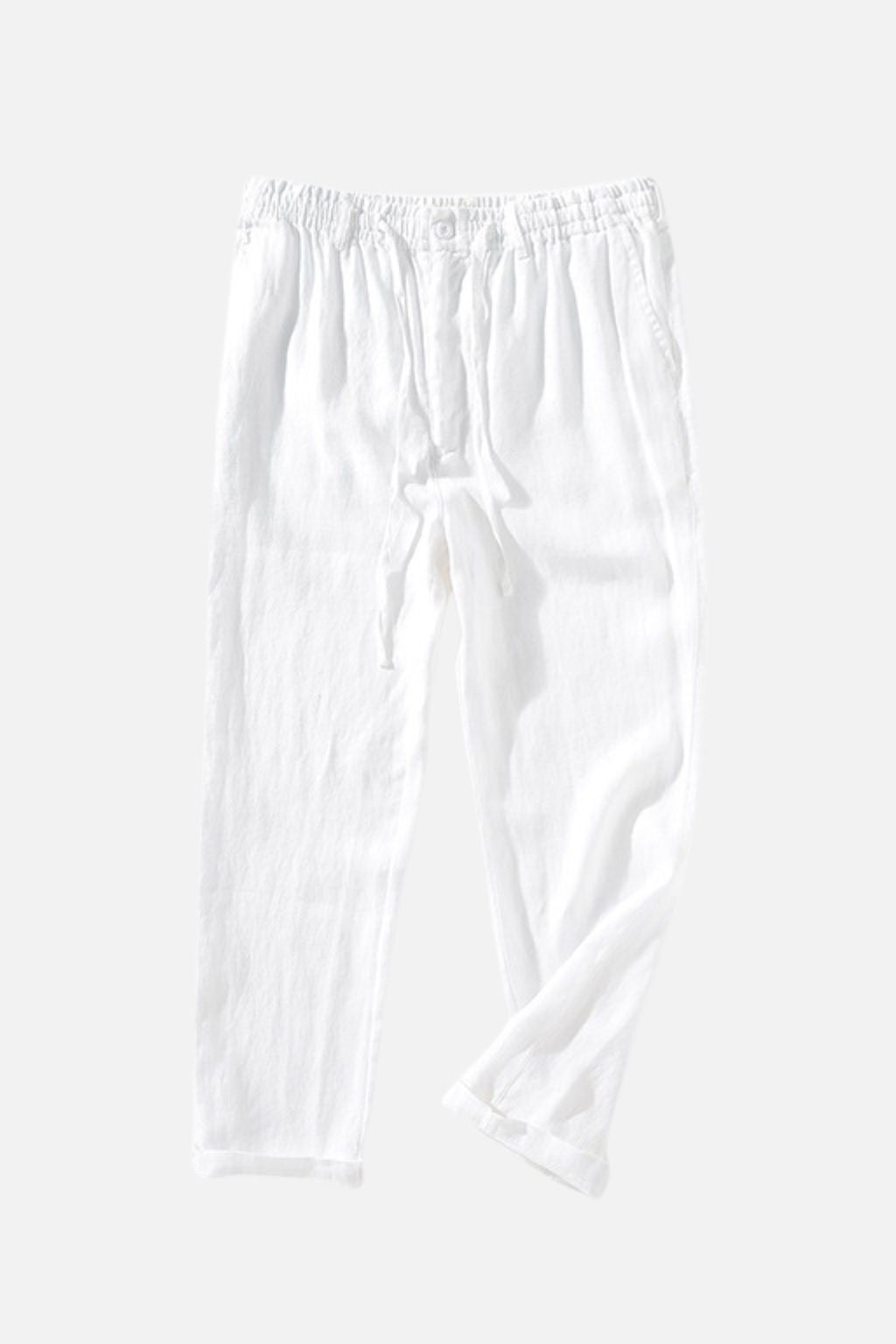 Relaxed Linen Drawstring Trousers